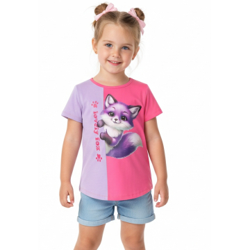 Dívčí letní tričko s liškou | Bavlněné, pohodlné | E-shop