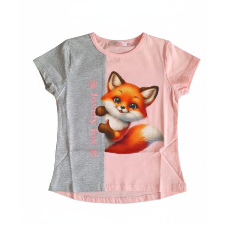 Dívčí letní tričko s liškou | Bavlněné, pohodlné | E-shop
