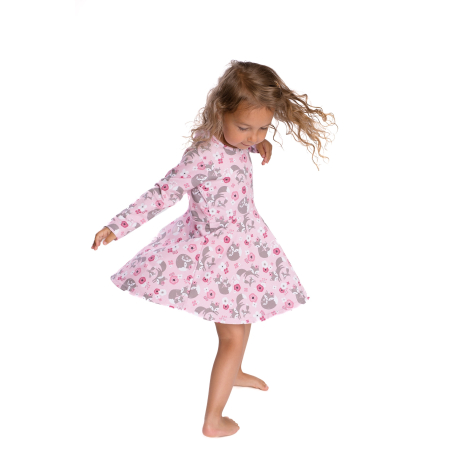 Dívčí bavlněné šaty s liškou | Pohodlné šaty na oslavy a focení