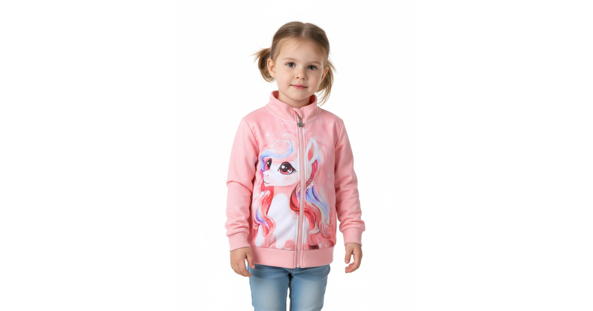 Dívčí funkční mikina s poníkem | Rychleschnoucí, lehká