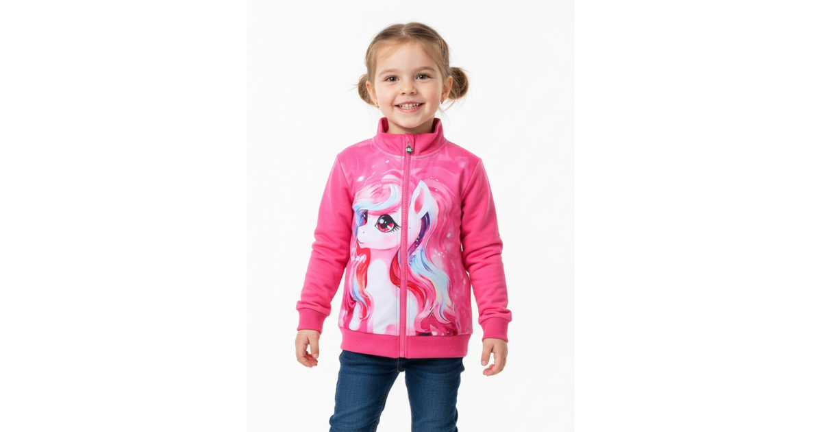 Dívčí funkční mikina s poníkem | Rychleschnoucí, lehká