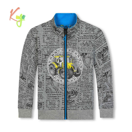 Chlapecká mikina s traktorem | Bavlněná, zip, komiksový vzor