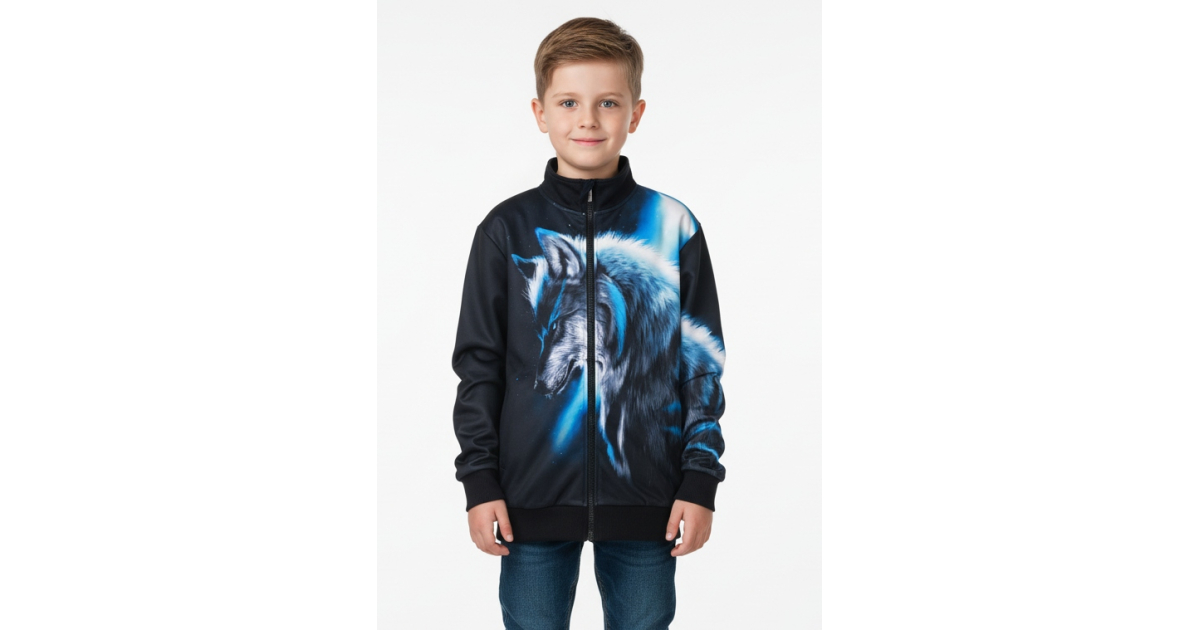 Chlapecká mikina s vlkem – měkká, teplá a stylová