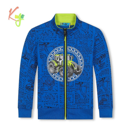 Chlapecká mikina s traktorem | Bavlněná, zip, komiksový vzor