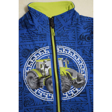 Chlapecká mikina s traktorem | Bavlněná, zip, komiksový vzor