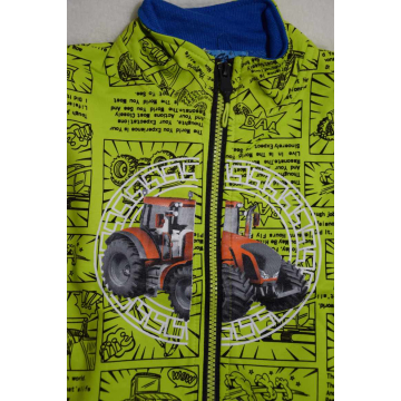Chlapecká mikina s traktorem | Bavlněná, zip, komiksový vzor