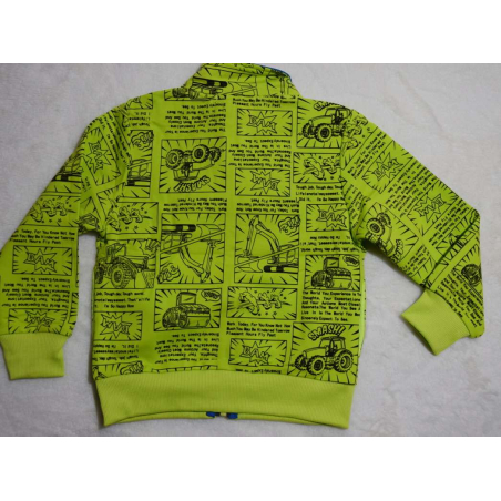 Chlapecká mikina s traktorem | Bavlněná, zip, komiksový vzor