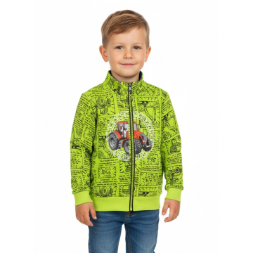 Chlapecká mikina s traktorem | Bavlněná, zip, komiksový vzor