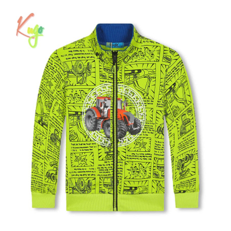 Chlapecká mikina s traktorem | Bavlněná, zip, komiksový vzor