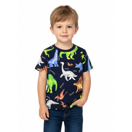 Chlapecké letní tričko s dinosaury | Bavlna | Krátký rukáv