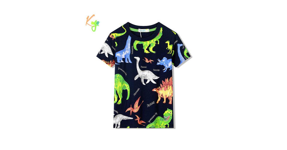 Chlapecké letní tričko s dinosaury | Bavlna | Krátký rukáv