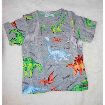 Chlapecké letní tričko s dinosaury | Bavlna | Krátký rukáv