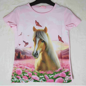 Dívčí letní tričko s koníkem | Bavlna | Pohodlné