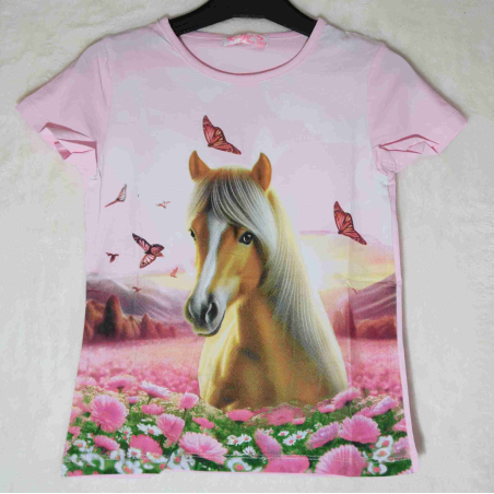 Dívčí letní tričko s koníkem | Bavlna | Pohodlné