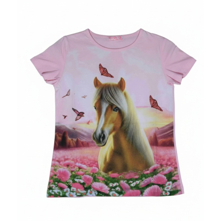 Dívčí letní tričko s koníkem | Bavlna | Pohodlné