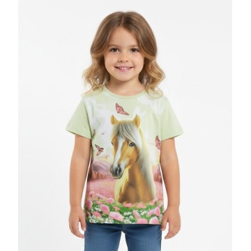 Dívčí letní tričko s koníkem | Bavlna | Pohodlné
