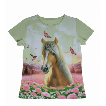 Dívčí letní tričko s koníkem | Bavlna | Pohodlné
