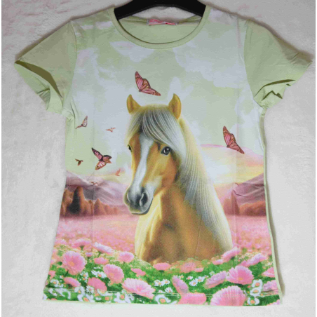 Dívčí letní tričko s koníkem | Bavlna | Pohodlné