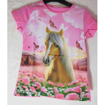Dívčí letní tričko s koníkem | Bavlna | Pohodlné