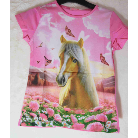 Dívčí letní tričko s koníkem | Bavlna | Pohodlné