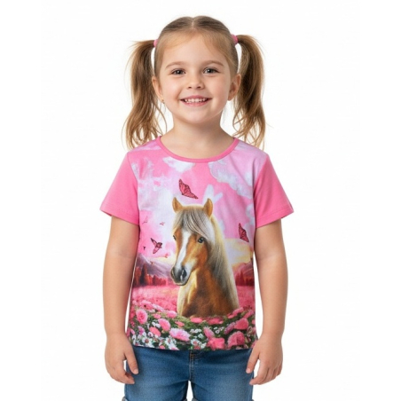 Dívčí letní tričko s koníkem | Bavlna | Pohodlné