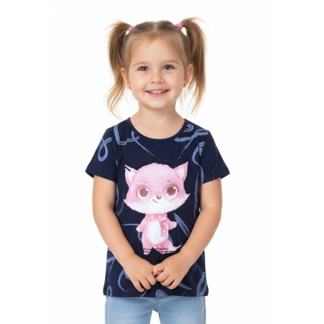Dívčí letní tričko s liškou | Bavlna, pohodlný střih