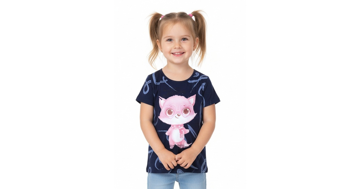 Dívčí letní tričko s liškou | Bavlna, pohodlný střih