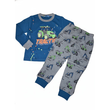 Chlapecké pyžamo s traktorem – svítící potisk | 100% bavlna
