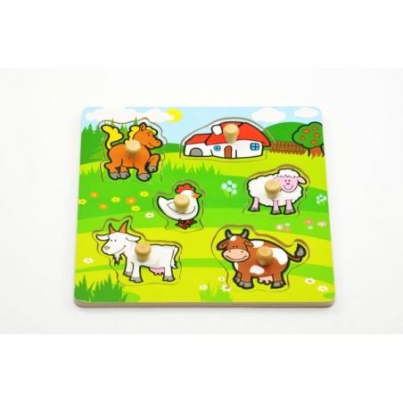 Dřevěná vkládačka Moje první zvířátka 6ks