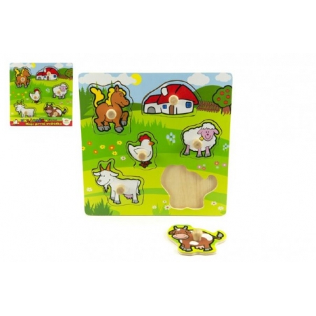 Dřevěná vkládačka Moje první zvířátka 6ks