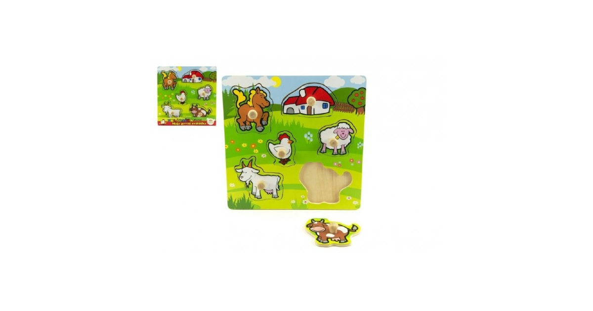 Dřevěná vkládačka Moje první zvířátka 6ks