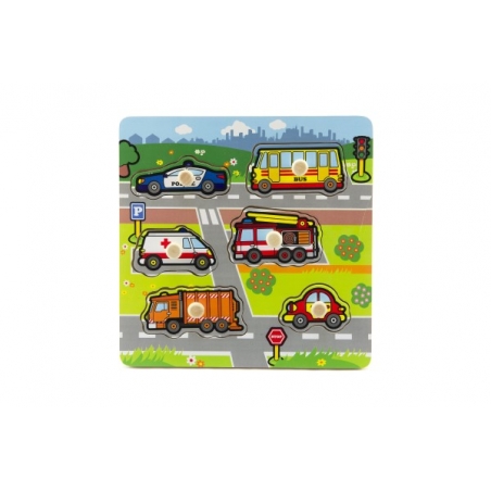 Dřevěná vkládačka Moje první auta 6ks