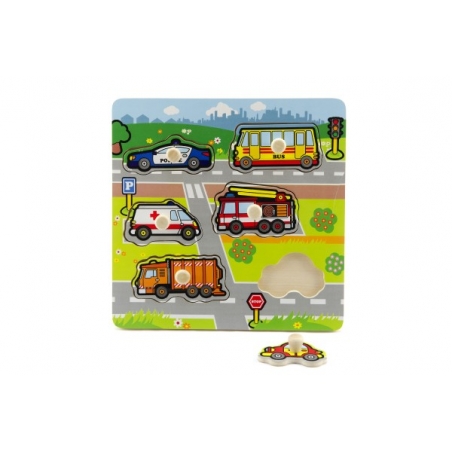 Dřevěná vkládačka Moje první auta 6ks