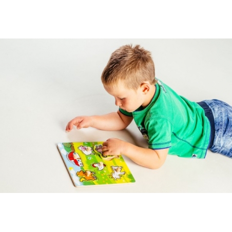 Dřevěná vkládačka Moje první auta 6ks