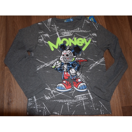 Chlapecké tričko dlouhý rukáv myšák Kugo šedé