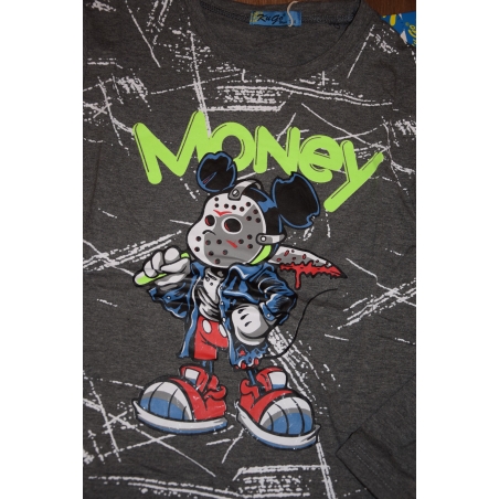 Chlapecké tričko dlouhý rukáv myšák Kugo šedé