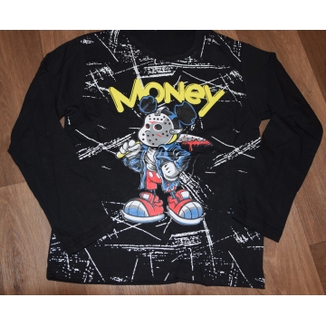 Chlapecké tričko dlouhý rukáv myšák Kugo - černé