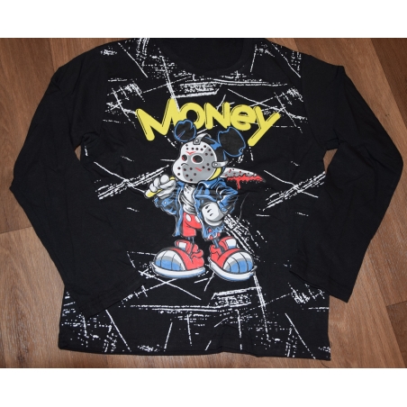 Chlapecké tričko dlouhý rukáv myšák Kugo - černé