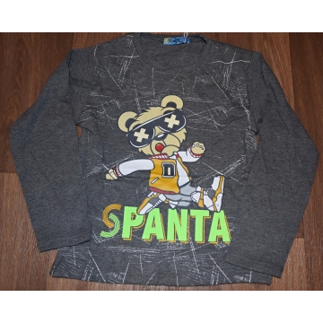 Chlapecké triko dlouhý rukáv medvěd Kugo - šedé