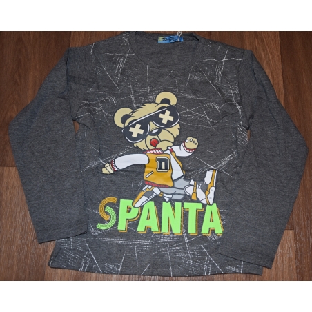 Chlapecké triko dlouhý rukáv medvěd Kugo - šedé