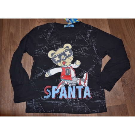 Chlapecké triko dlouhý rukáv  medvěd Kugo - černé