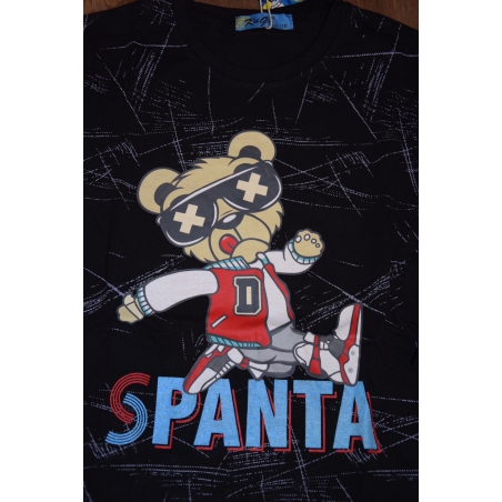 Chlapecké triko dlouhý rukáv  medvěd Kugo - černé