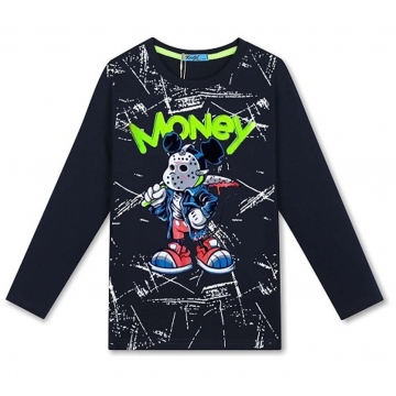 Chlapecké tričko dlouhý rukáv myšák Kugo - černé