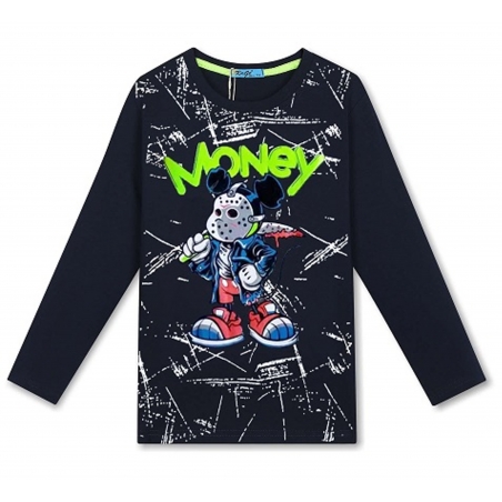 Chlapecké tričko dlouhý rukáv myšák Kugo - černé