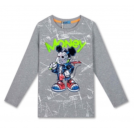 Chlapecké tričko dlouhý rukáv myšák Kugo šedé