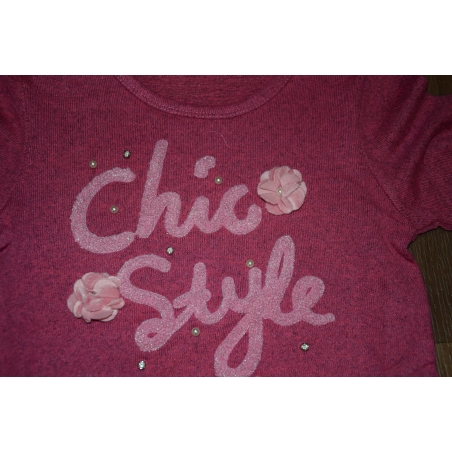 Tričko úplet - svetřík Kugo dlouhý rukáv tm.růžová