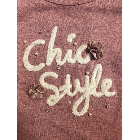 Tričko úplet - svetřík Kugo dlouhý rukáv růžová