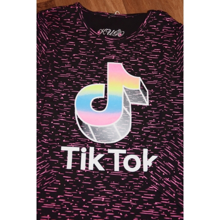 Dívčí tričko dlouhý rukáv nota TIK TOK Kugo -černá