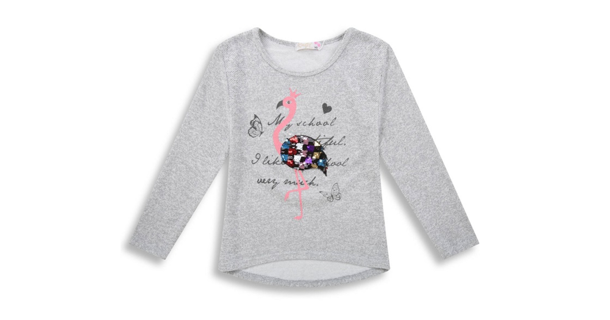 Dívčí triko svetřík úplet s flitry Kugo sv.šedá