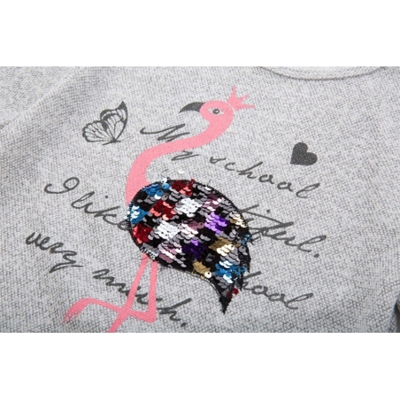 Dívčí triko svetřík úplet s flitry Kugo sv.šedá